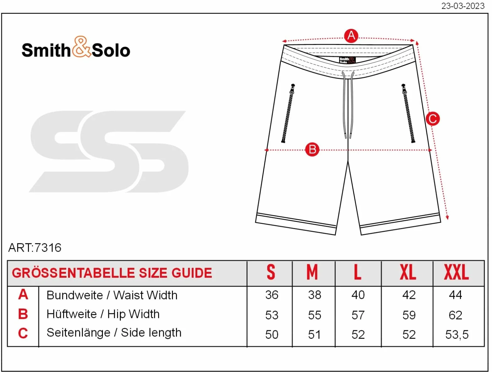 Smith & Solo Pantaloncini corti sportivi da uomo in cotone per jogging fitness tennis