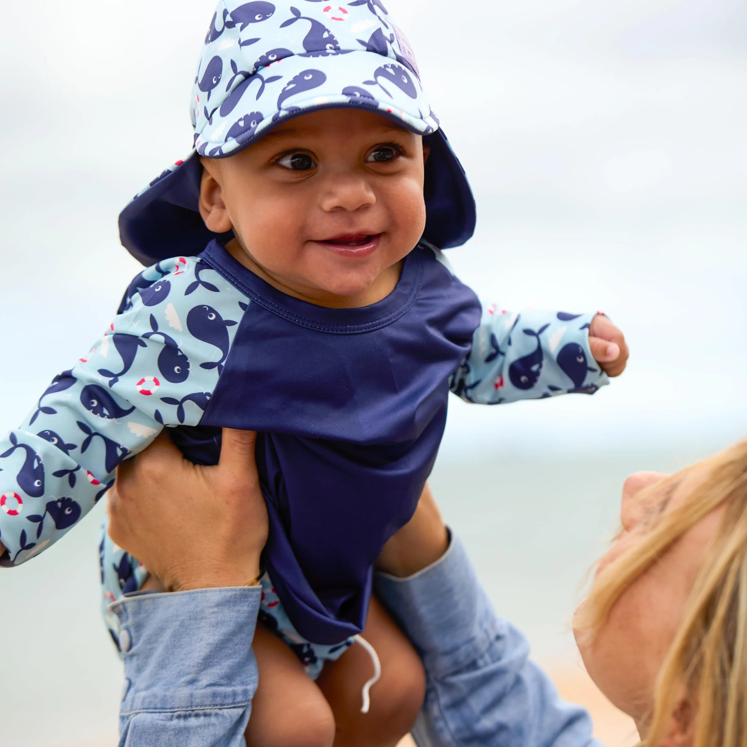 Bambino Mio Top Nuoto Maniche Lunghe Protezione UPF40+ 1-2 lat Balena Blu