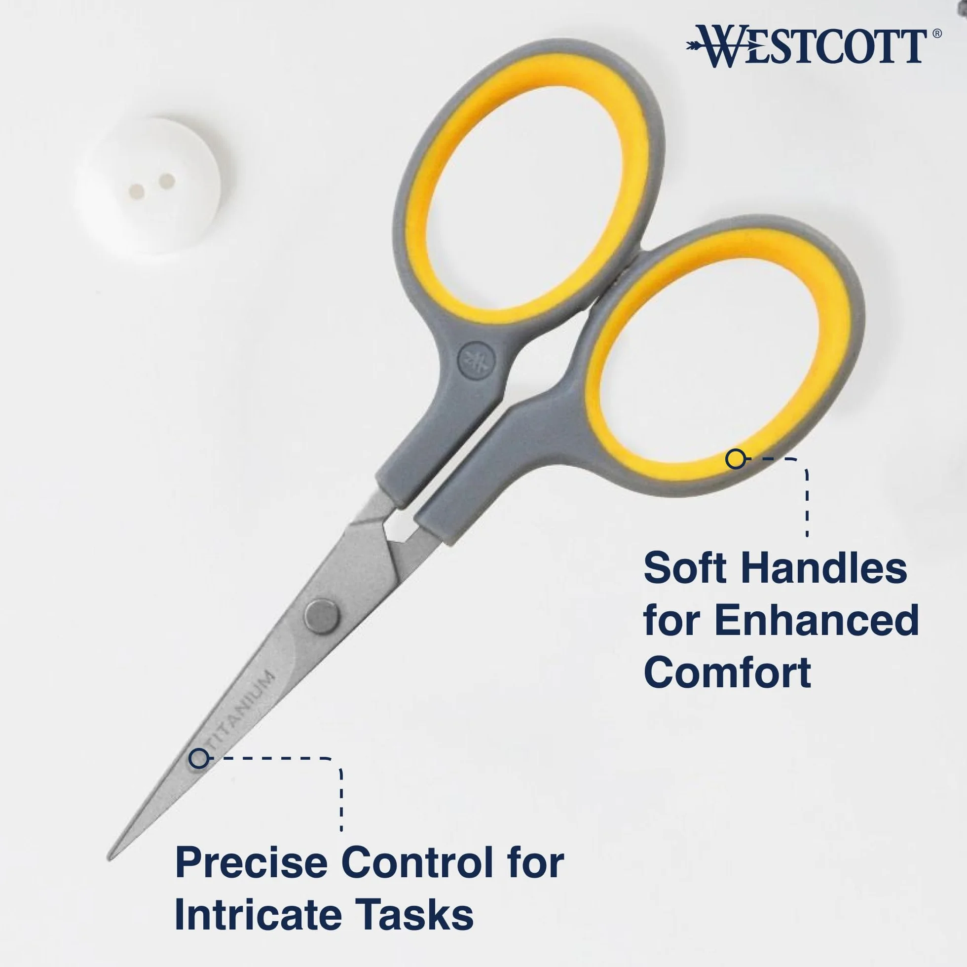 ACME Westcott Forbici dritte da Ricamo in Metallo Titanio 10 cm