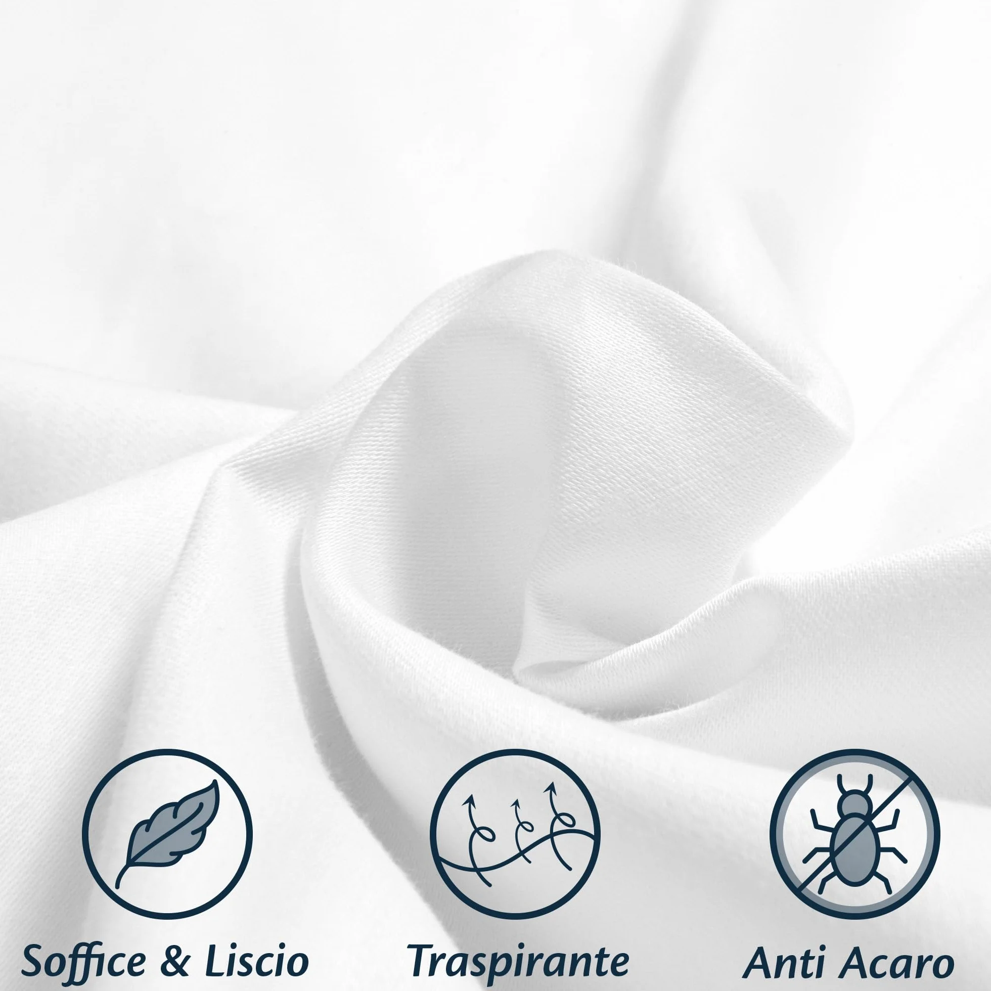 Federe Cuscini Letto Matrimoniale Cotone 50x80 Set 2 Copricuscini Morbido Jersey Anallergico Antiacaro con Zip