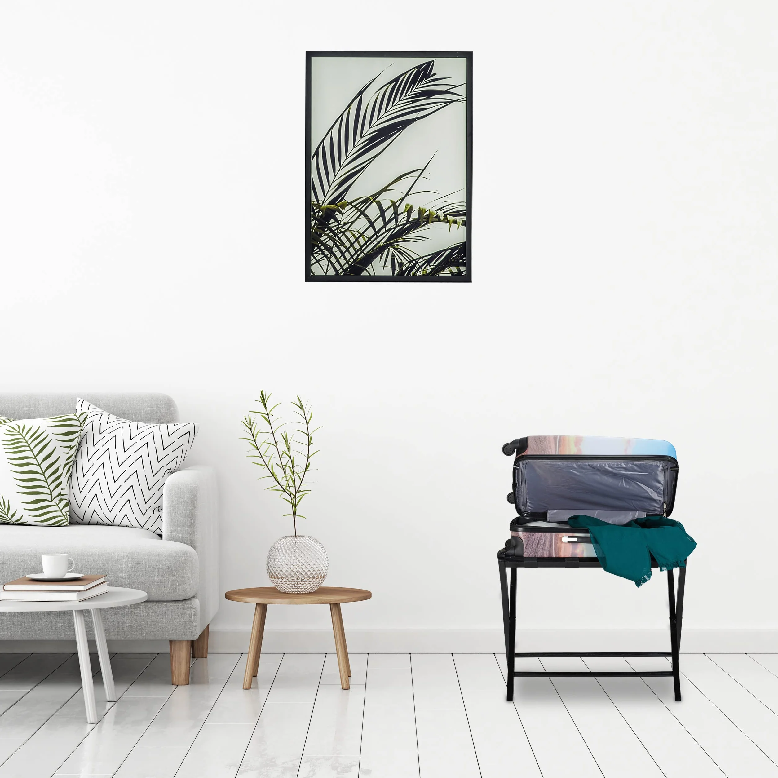 Relaxdays Portavaligie Pieghevole, Scaffale in Legno, Nero, 52,5x66,5x48 cm