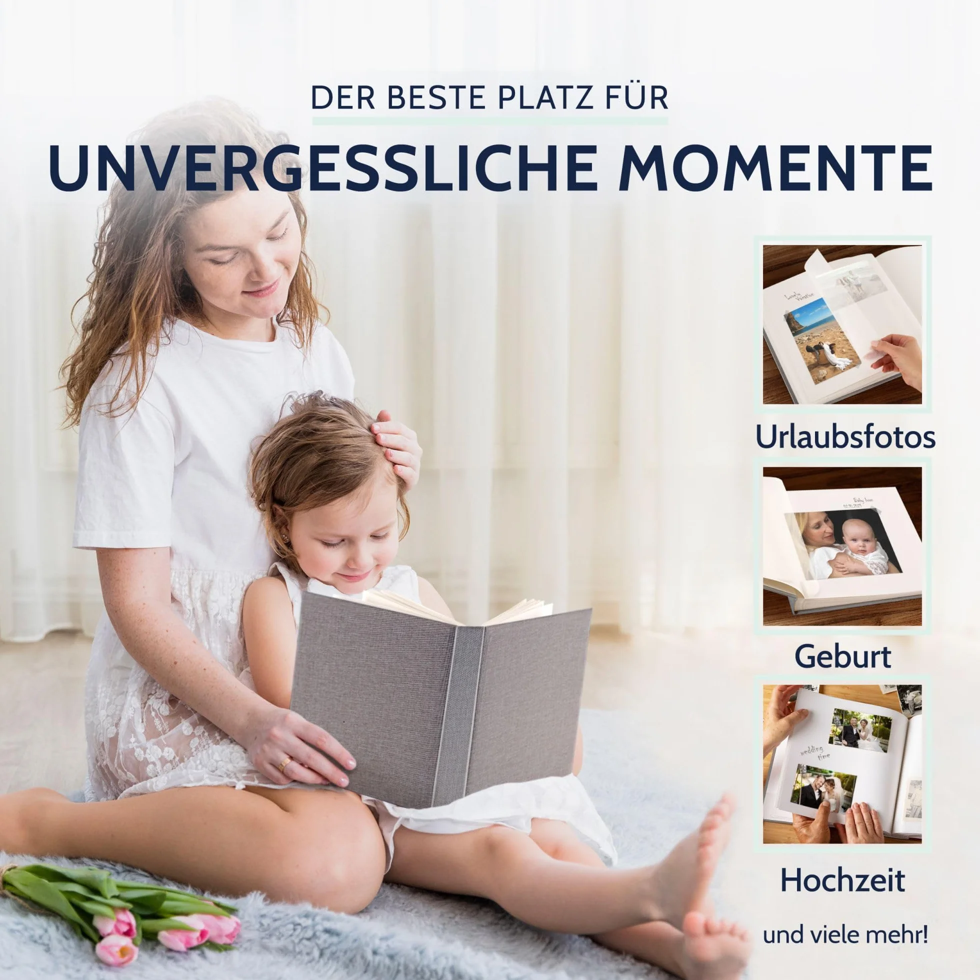 Goldbuch 31606 - Album fotografico Summertime Trend 2, 100 pagine bianche con divisori in pergamena, con copertina in lino, fino a 600 foto, carta di alta qualità, colore: grigio, 30 x 31 cm