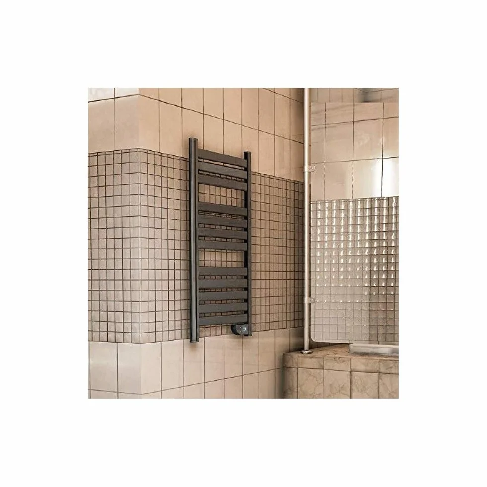 Cecotec Scaldasalviette riscaldato a risparmio energetico 9050 Asciugamano doppio in acciaio inox 500 W, IP24 2 modalità, timer, display LED, design moderno, kit di installazione