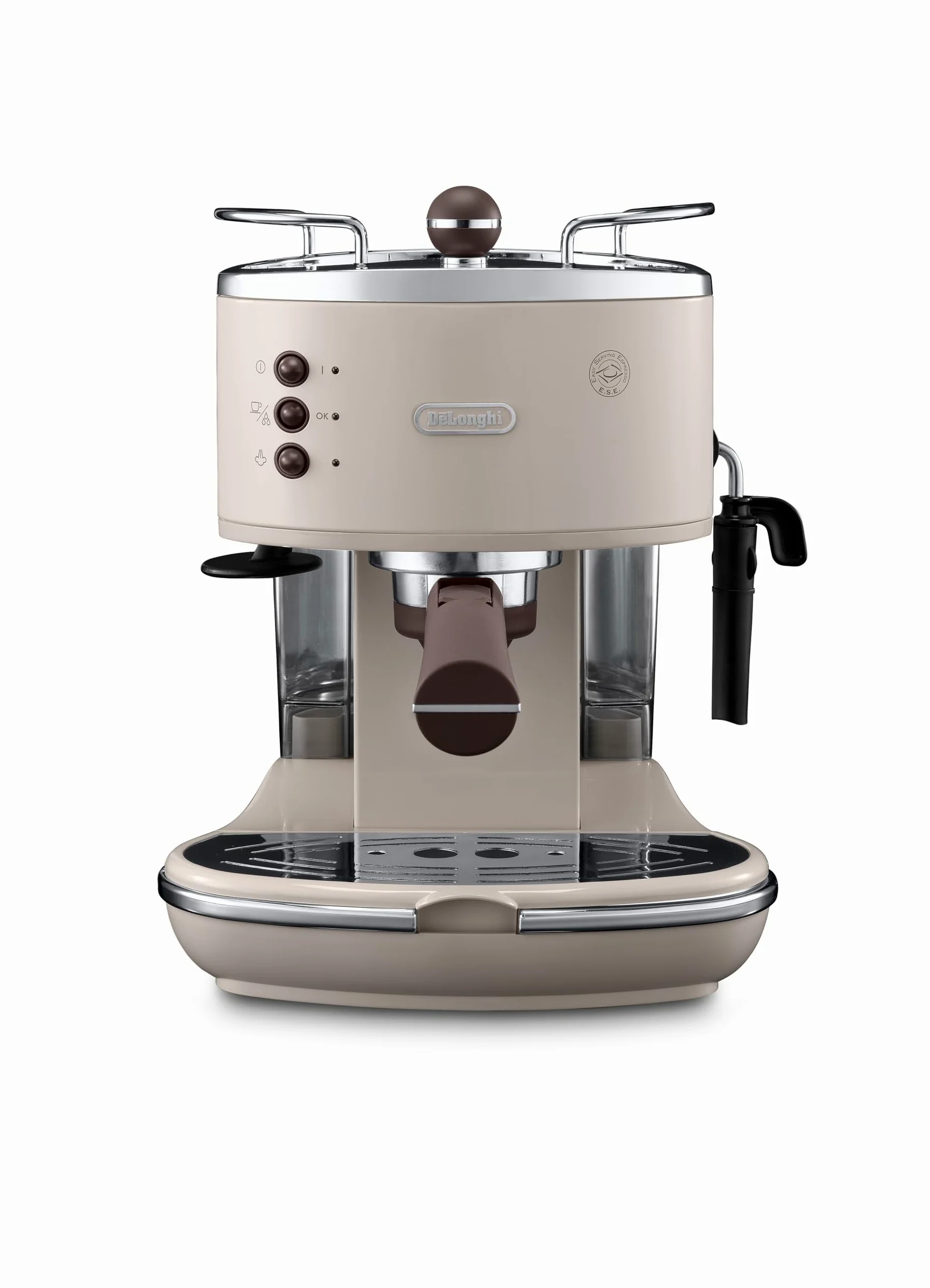 De'Longhi Icona Vintage ECOV 311.BG Macchina da Caffè Espresso Manuale e Cappuccino, Caffè in Polvere o in Cialde E.S.E., 1100 W, Beige