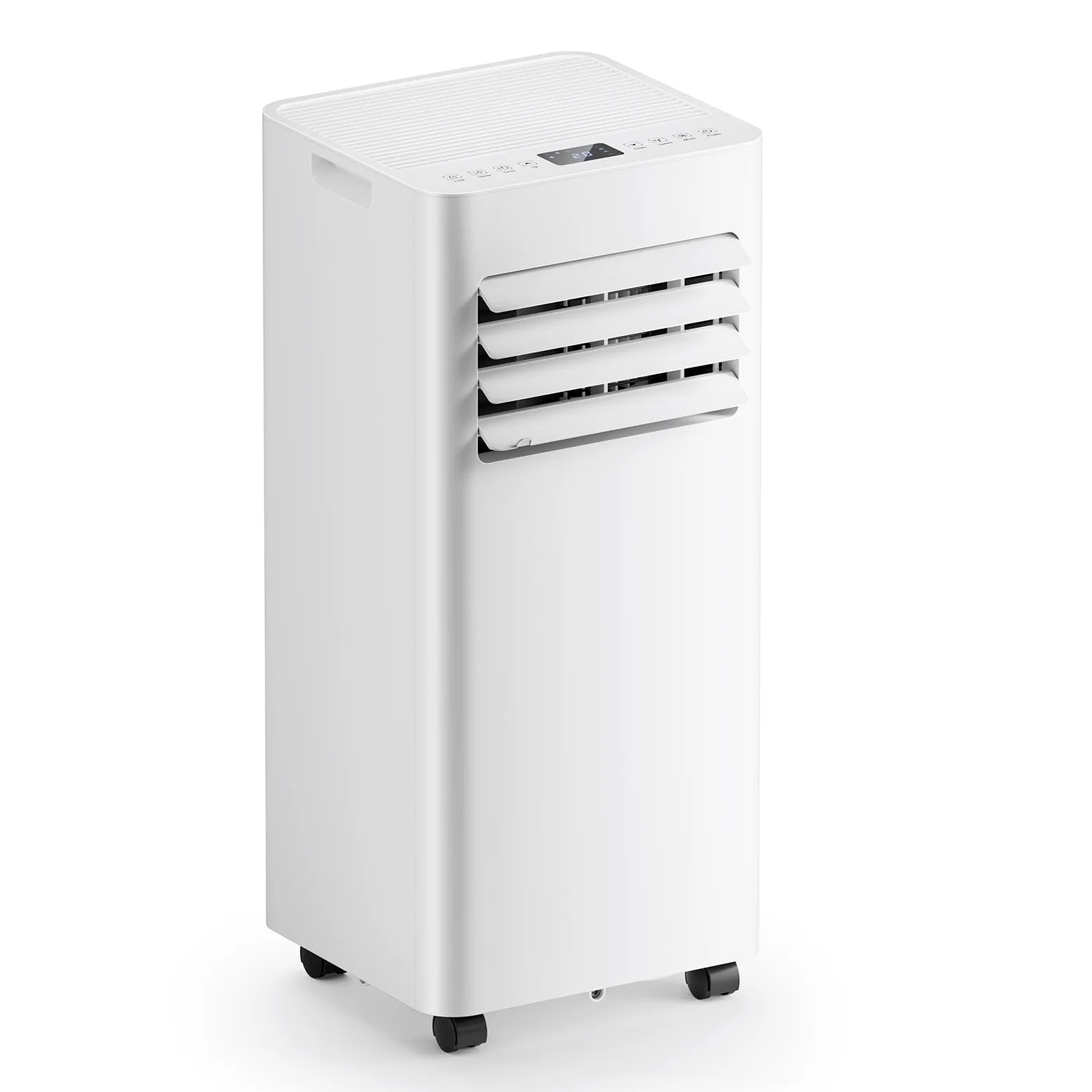 Climatizzatore mobile 9000 BTU, 4 in 1 (raffreddamento/deumidificazione/ventilazione/modalità sleep), telecomando, display LED, timer 24h e sicurezza per bambini, ideale per casa, ufficio, campeggio