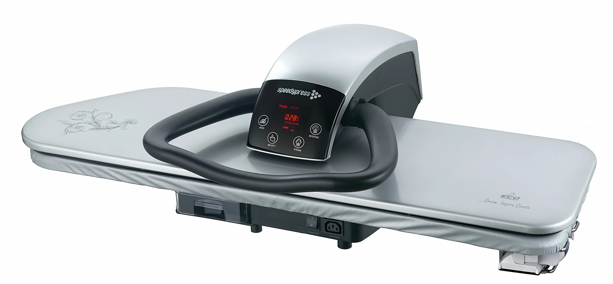 Pressa da Stiro Professionale 101HD ad Alta Resistenza 101cm - Argento (+ Filtro Anti-Incrostazioni GRATUITO per Acqua, Copertura di Ricambio e Schiuma Sottosmaltata)