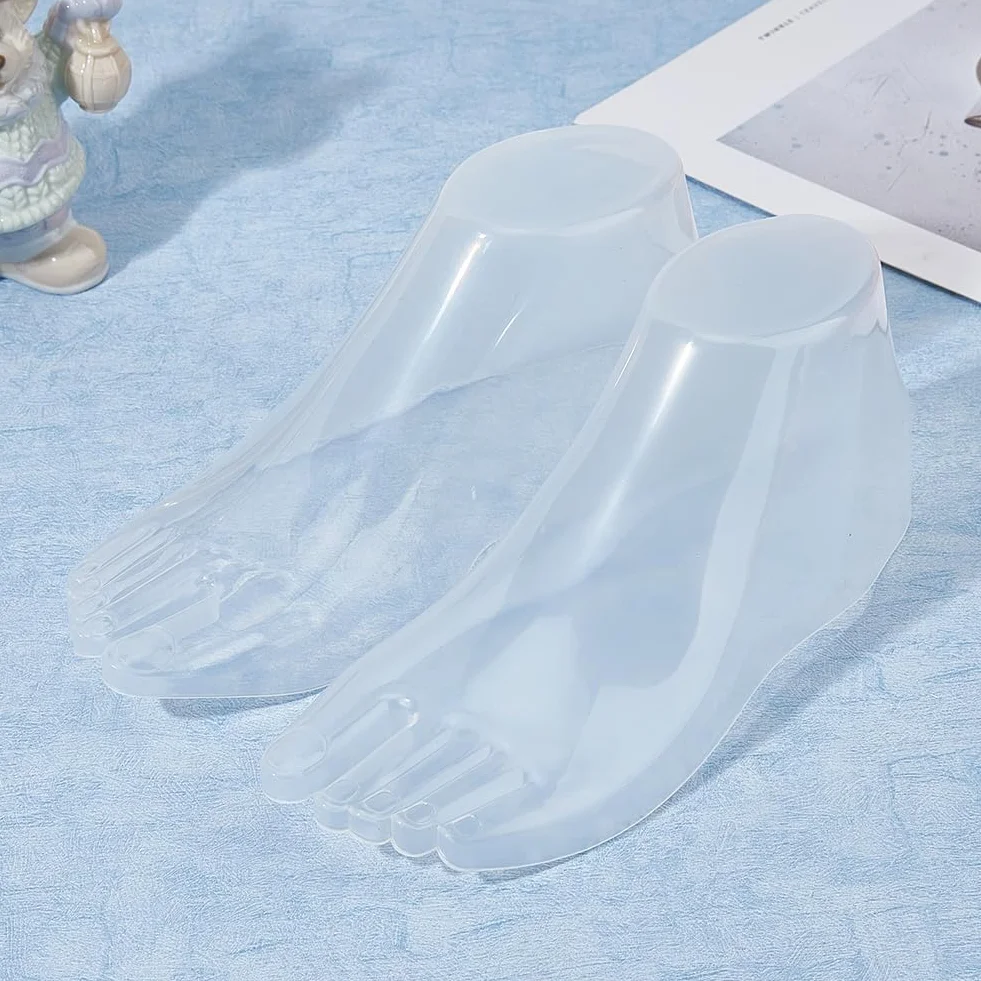 SUPERFINDINGS 3 Paia Strumenti per Modelli di Piede in Plastica Barella Sandalo Supporto Shaper Scarpe Trasparenti Display Manichino Femminile