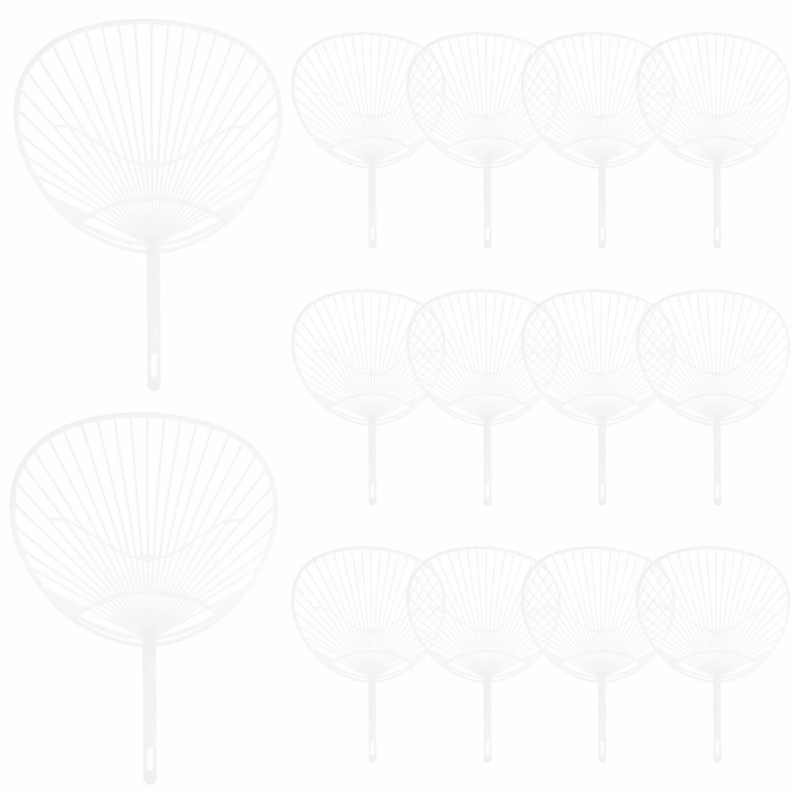 Amosfun Kit Fai da te Telaio Ventilatore Uchiwa 12.80X9.25 Pollici Plastica per Fabbricazione Di Ventilatore Portatile Personalizzato Decorazione Estate