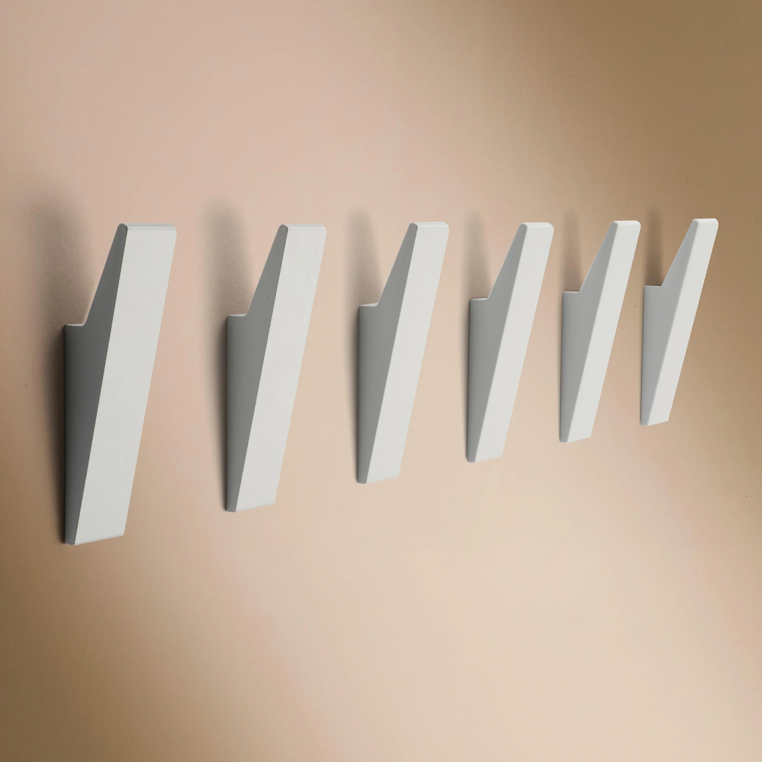 Design Amburgo gancio appendiabiti in alluminio fissaggio nascosto parete moderno giacche asciugamani vestiti minimalista Bianco Opaco set 6