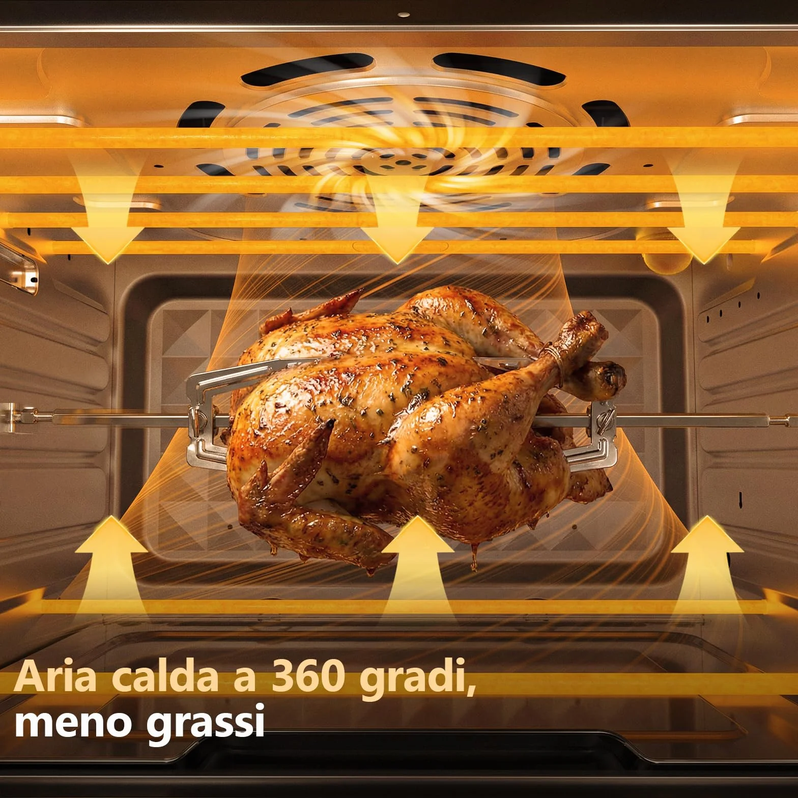 Friggitrice ad aria calda XXL 1800W, forno elettrico 21 in 1 con timer, Dual Cook
