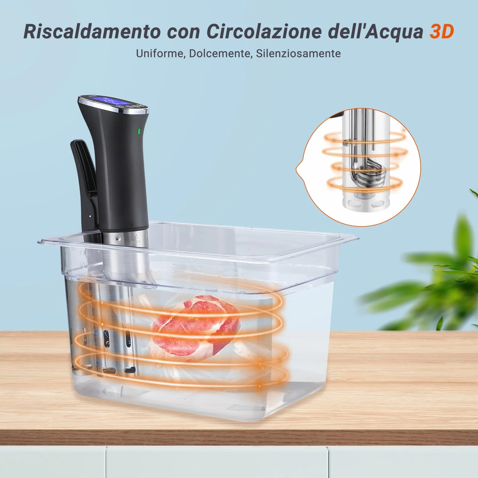 INKBIRD ISV-300W Wifi Sous Vide Roner 1000W IPX7 0-90°C