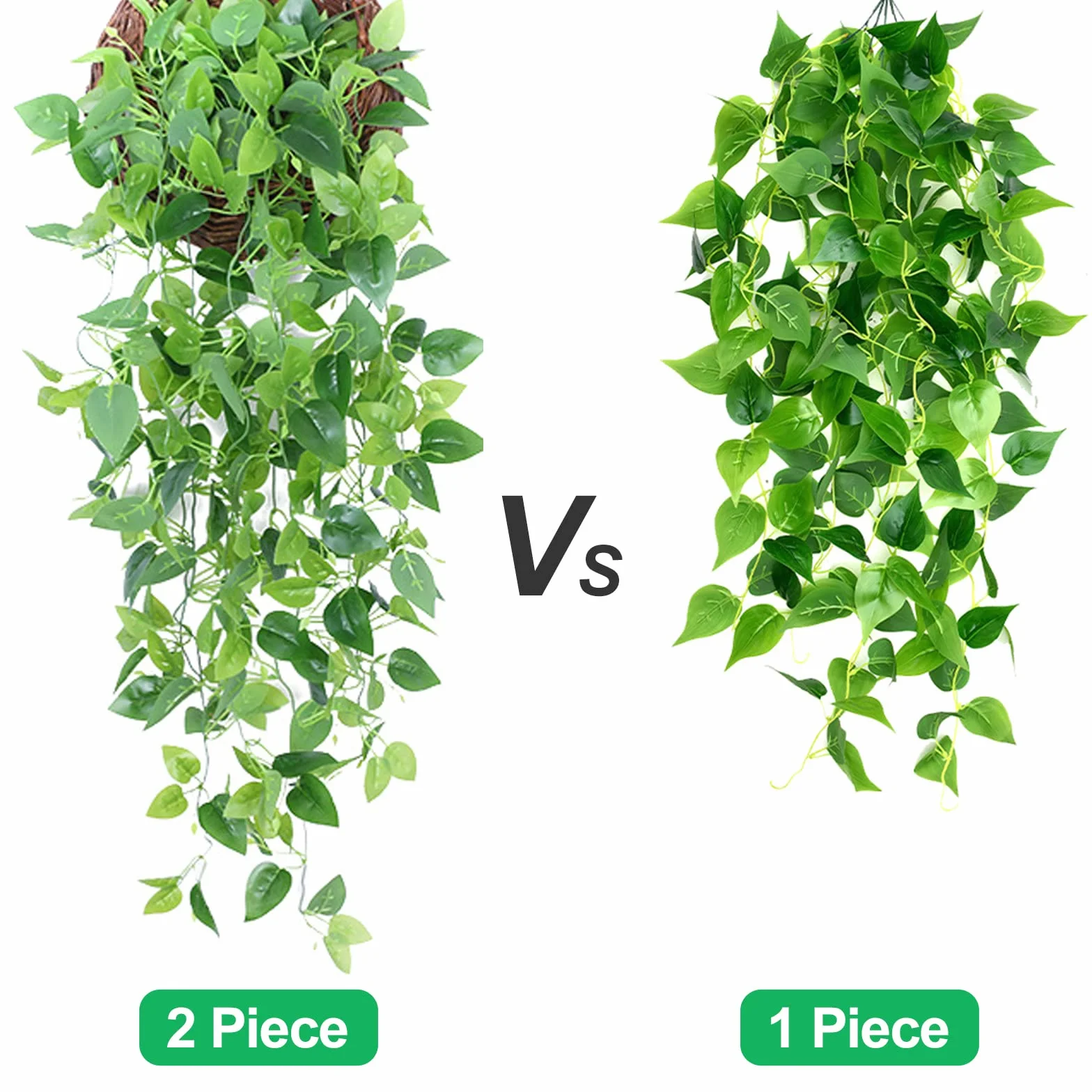 Newaner 2 pezzi Piante Pendenti Artificiali 100 cm Simulazione Edera Verde Ghirlanda Appesa per Decorazione Parete