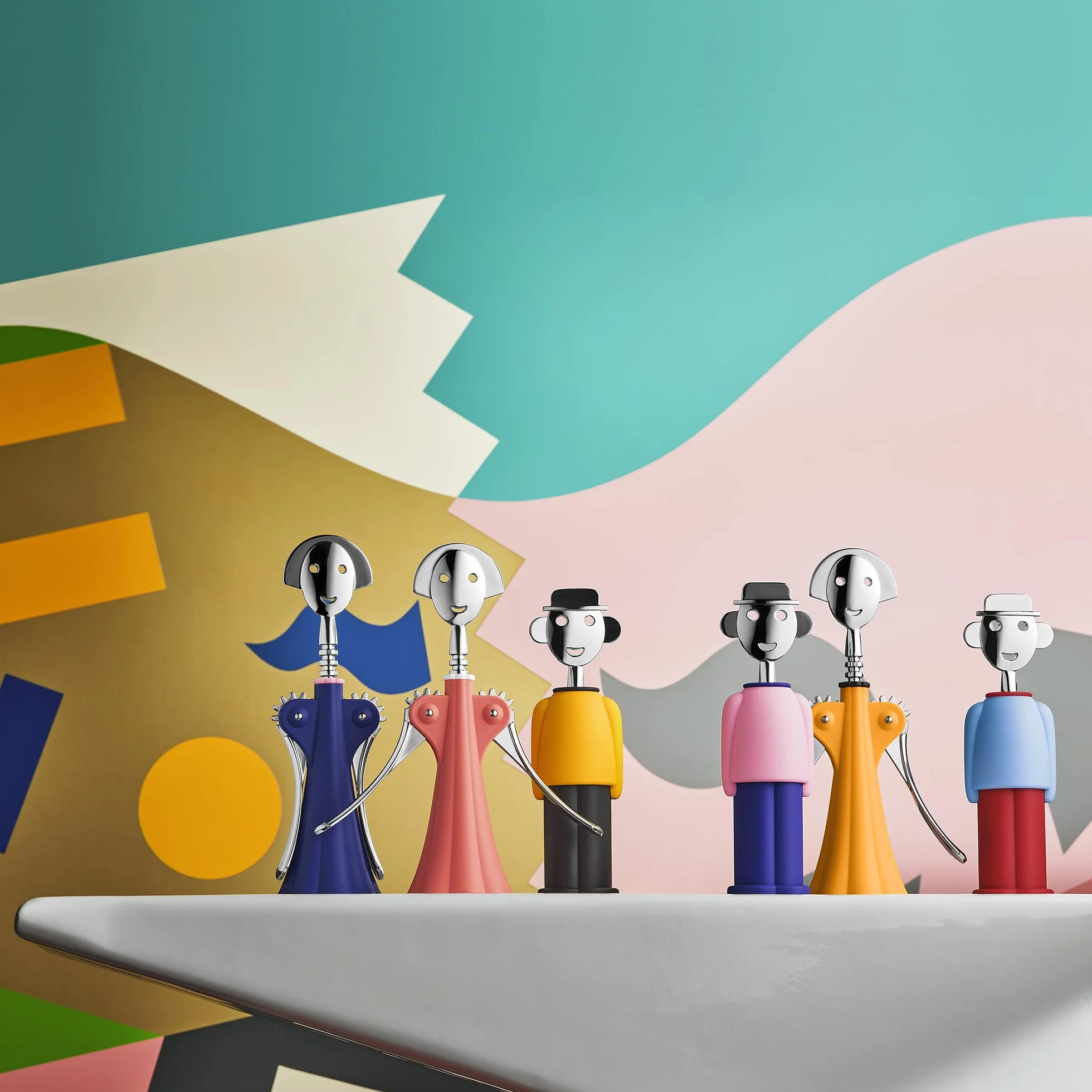 Alessi Alessandro M. AM23 YB Cavatappi di Design, in Resina Termoplastica e Zama Cromata, Giallo e Nero