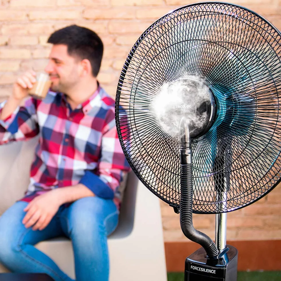 Cecotec Ventilatore per nebulizzatore d'acqua con timer EnergySilence 590 Freshessence. 90 W, 5 lame da 40 cm di diametro, oscillanti, 3 velocità, serbatoio da 3 litri, motore in rame