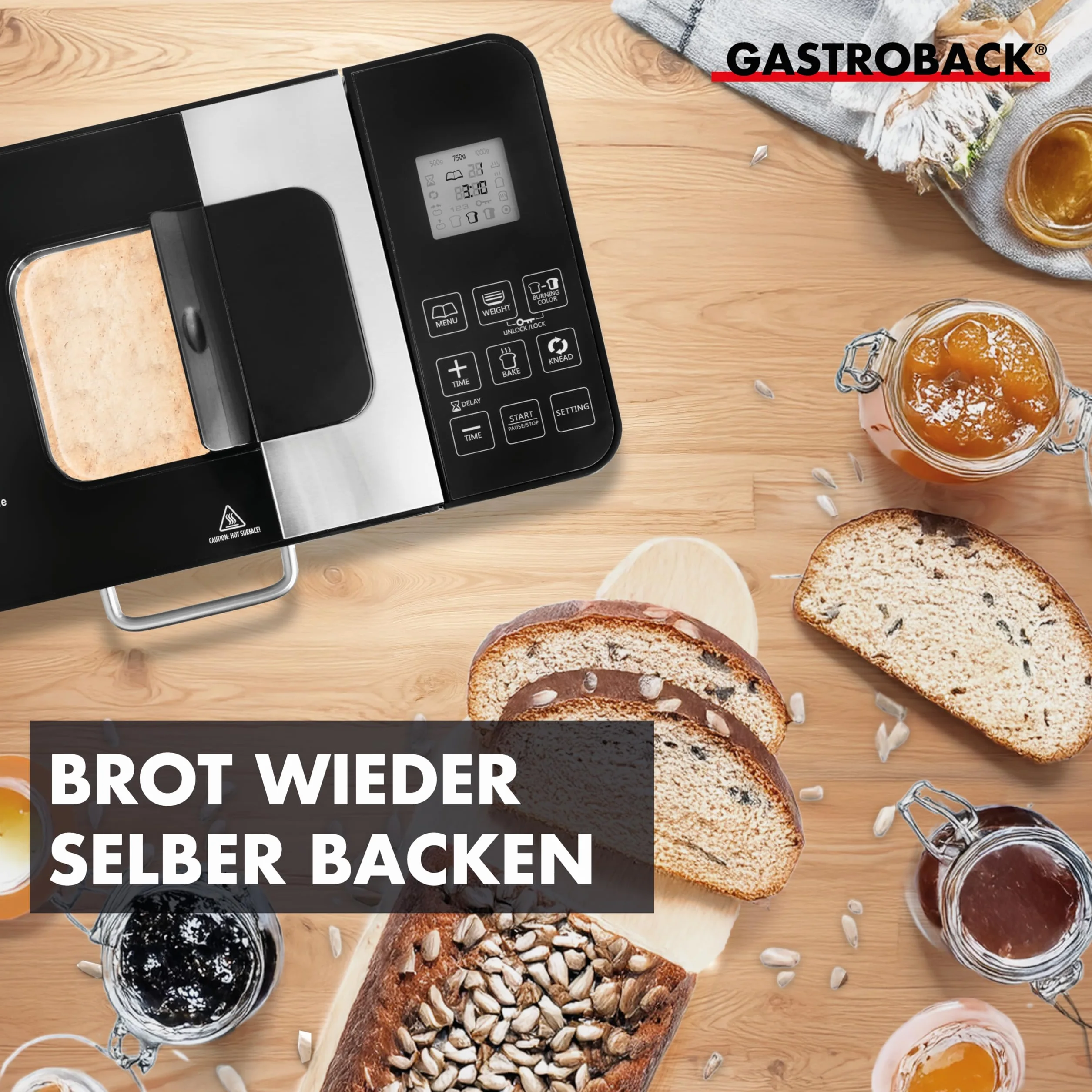 Gastroback 42823 Nero, Metallico 500W macchina per il pane