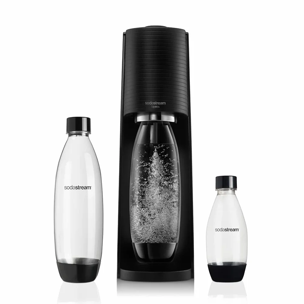SodaStream Gazownik Terra, saturator wody gazowanej z butlami CO2, czarny, 60L