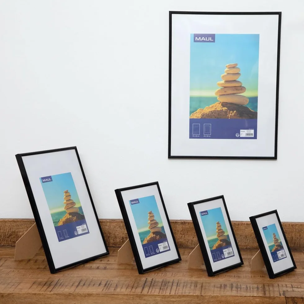 MAUL cornice foto 15x21 cm MAULart plastica con intarsio passe partout nera