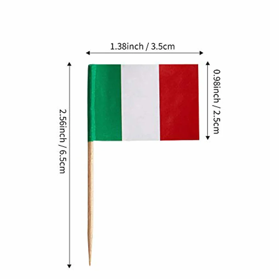 Stuzzicadenti Decorativi Italia 100 Pezzi Bandiera