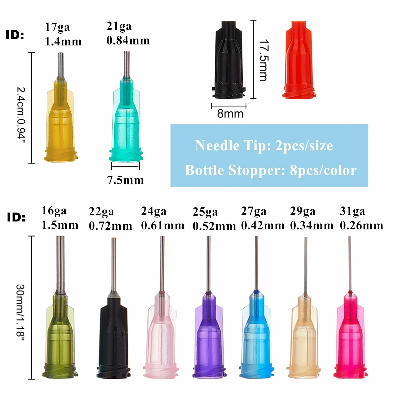 BENECREAT 8 Pack 30ml/50ml Punta di Ago Bottiglia di Colla di Precisione Con 18PCS Applicatore Multiuso di Olio 4 Pack/Tamaño