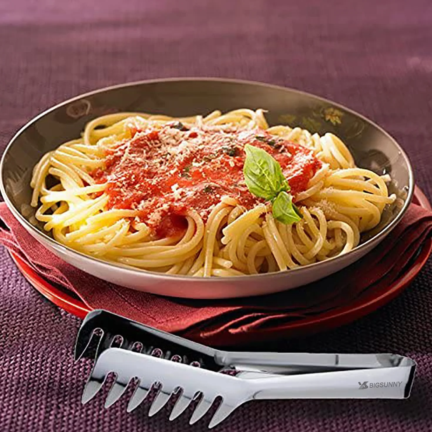 Pinze per pasta da cucina in acciaio INOX 20 cm per servire Spaghetti