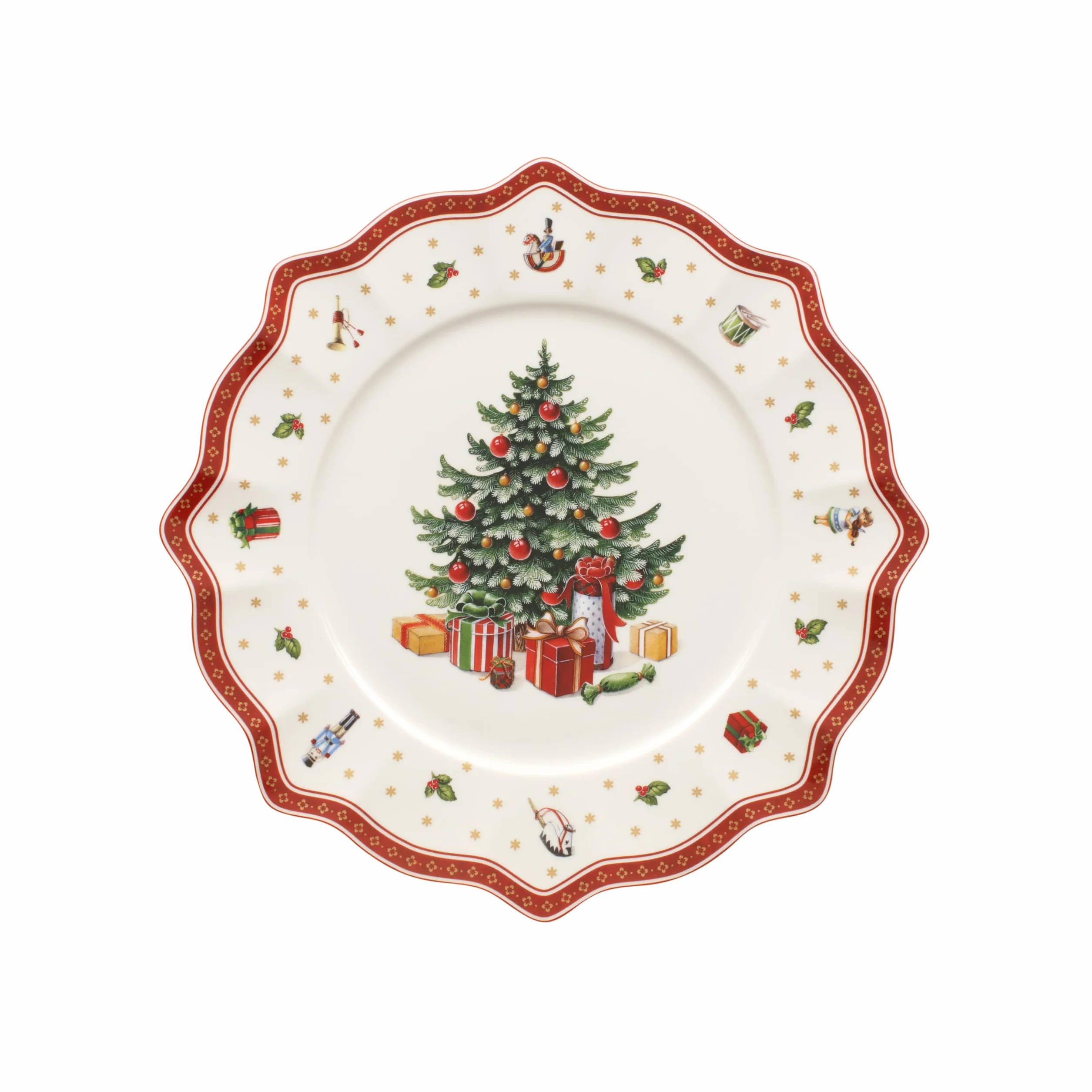 Villeroy & Boch Toy's Delight Piatto Segnaposto Ceramica Rosso Bianco Mikrowellengeeignet Weihnachten