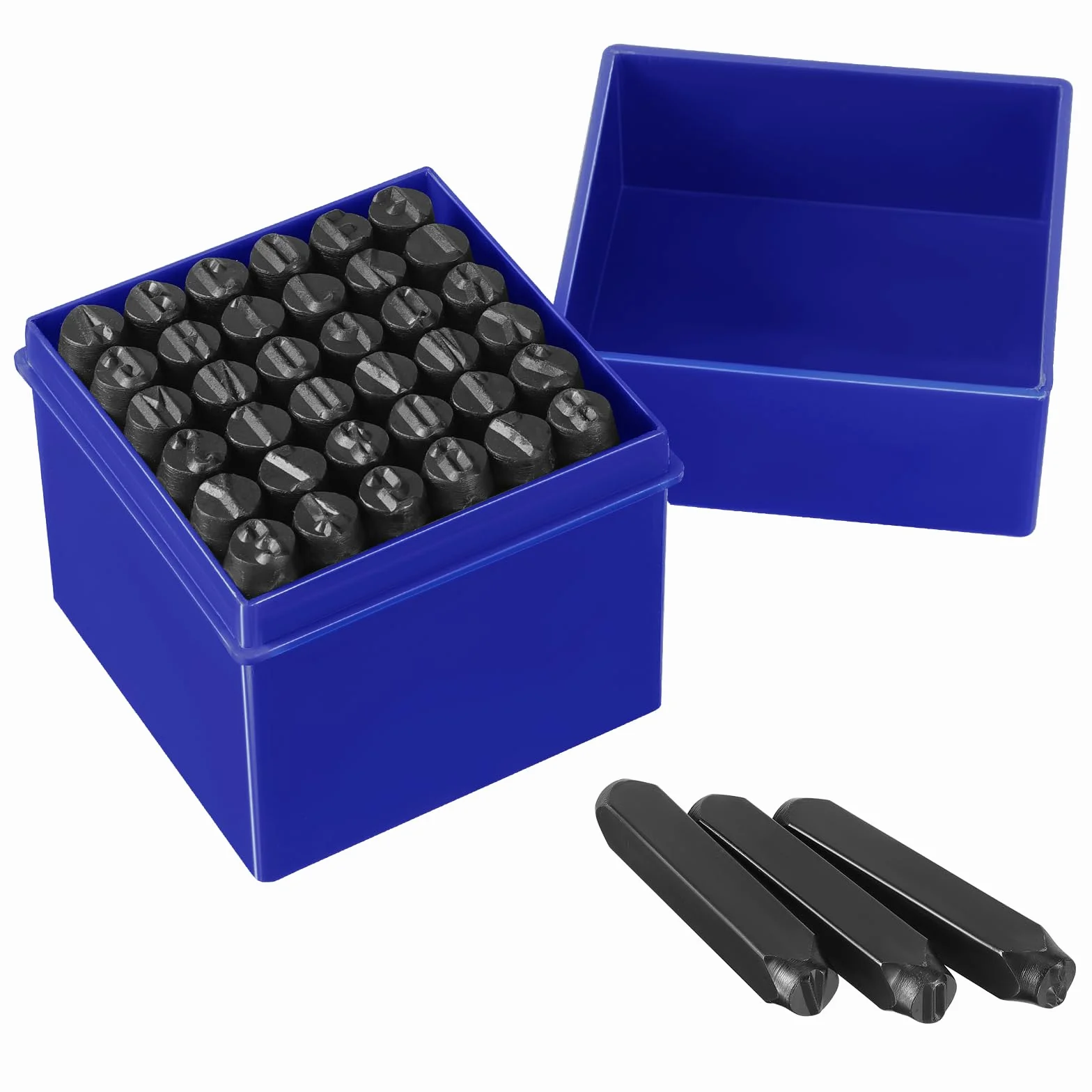 Gueenky 36 Pezzi Punzoni Lettere e Numeri 8mm per Metallo Legno Pelle Plastica