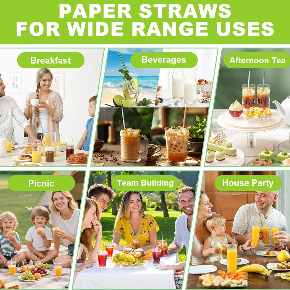 Vicloon 150 Cannucce Carta Colorate per Compleanno, 5 Laser Colori Cannucce Cocktail Straw Colorate per Matrimoni, Natale,Docce Bambino, Celebrazioni e Feste
