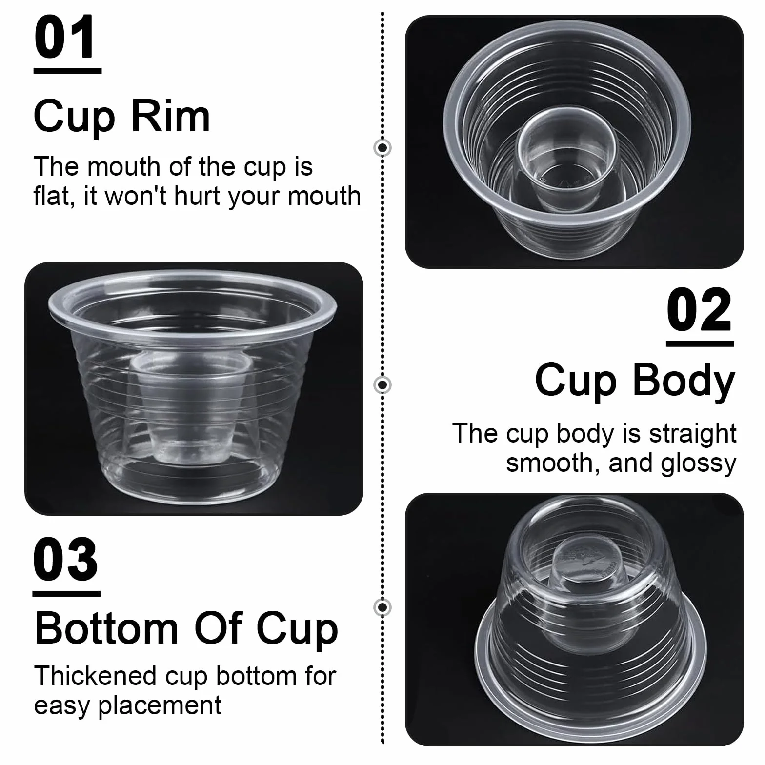 Bicchieri in Plastica Trasparente 100 Pz 175+25ml da Shot Cocktail Riutilizzabili