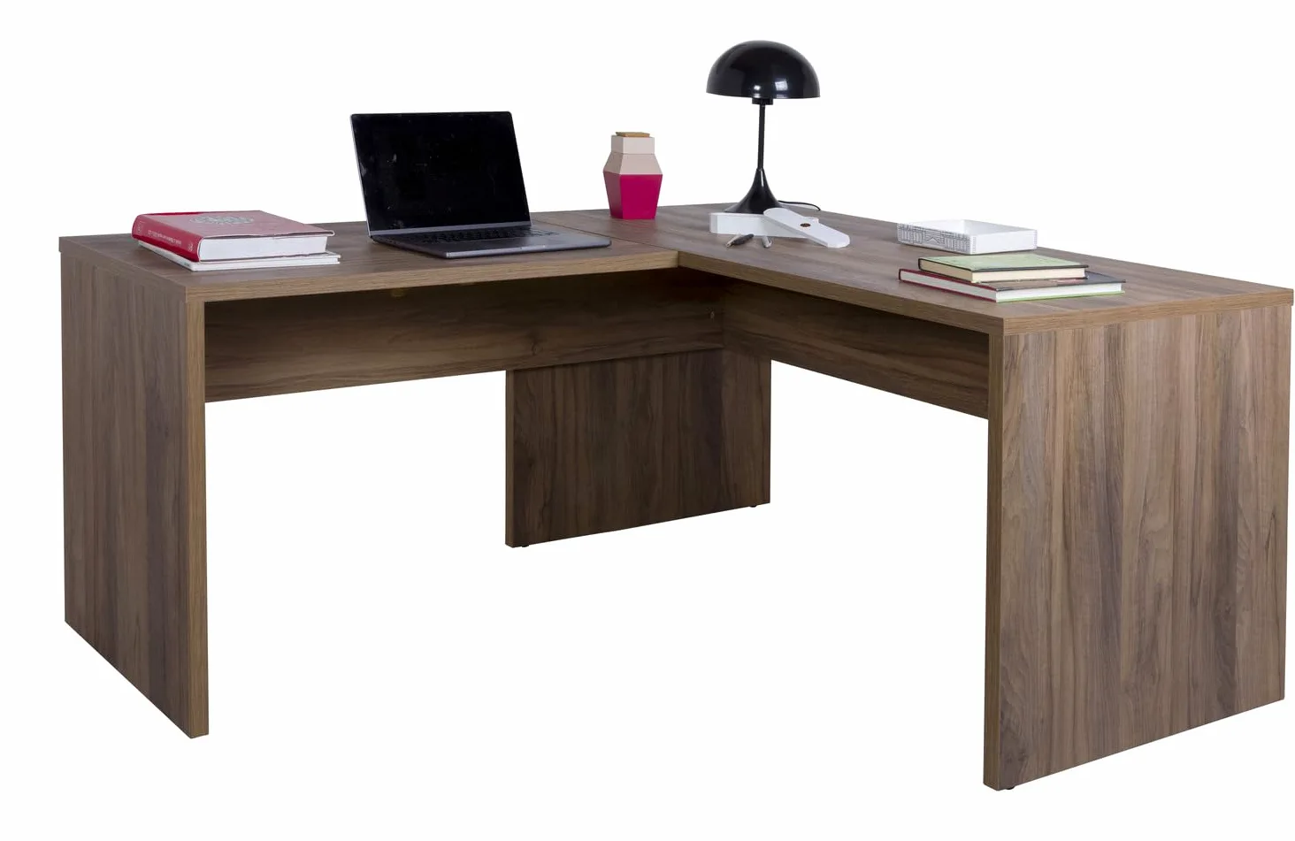 Composad | Scrivania Angolare della Linea DAVINCI BRERA, Scrivania PC, Elegante e Spaziosa, con Modesty Panel, per Ufficio, (LxAxP) 178,20x74,50x160,50 cm, Colore Noce Brera, Made in Italy