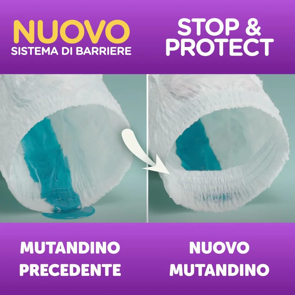 Pampers Progressi Mutandino Maxi Taglia 4 (8-15 kg) 76 Pannolini Bambino Barriera Stop&Protect Pelli Delicate