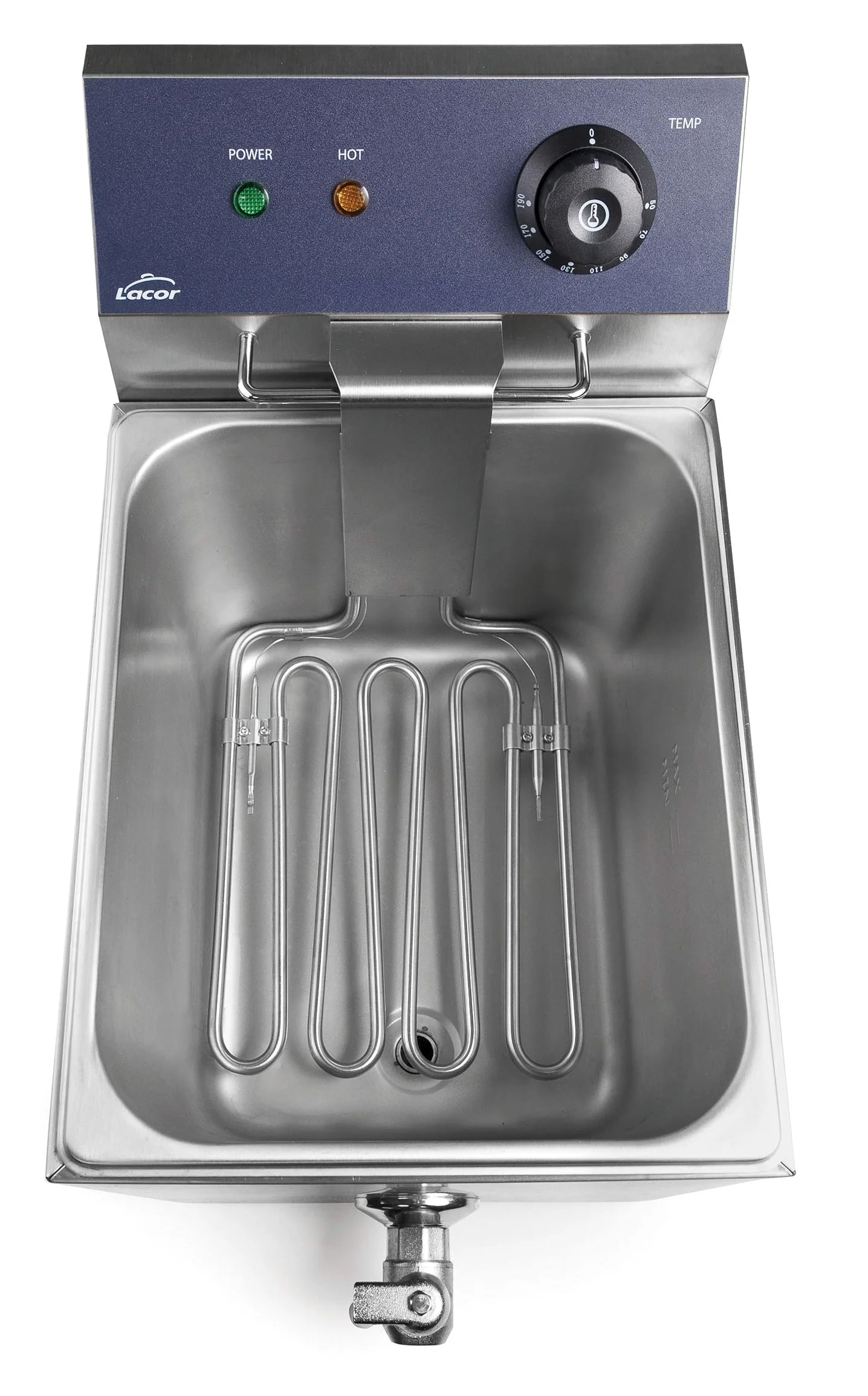 LACOR 69468 69468 - Friggitrice elettrica con rubinetto professionale, 3250 W, 8 l, acciaio inox