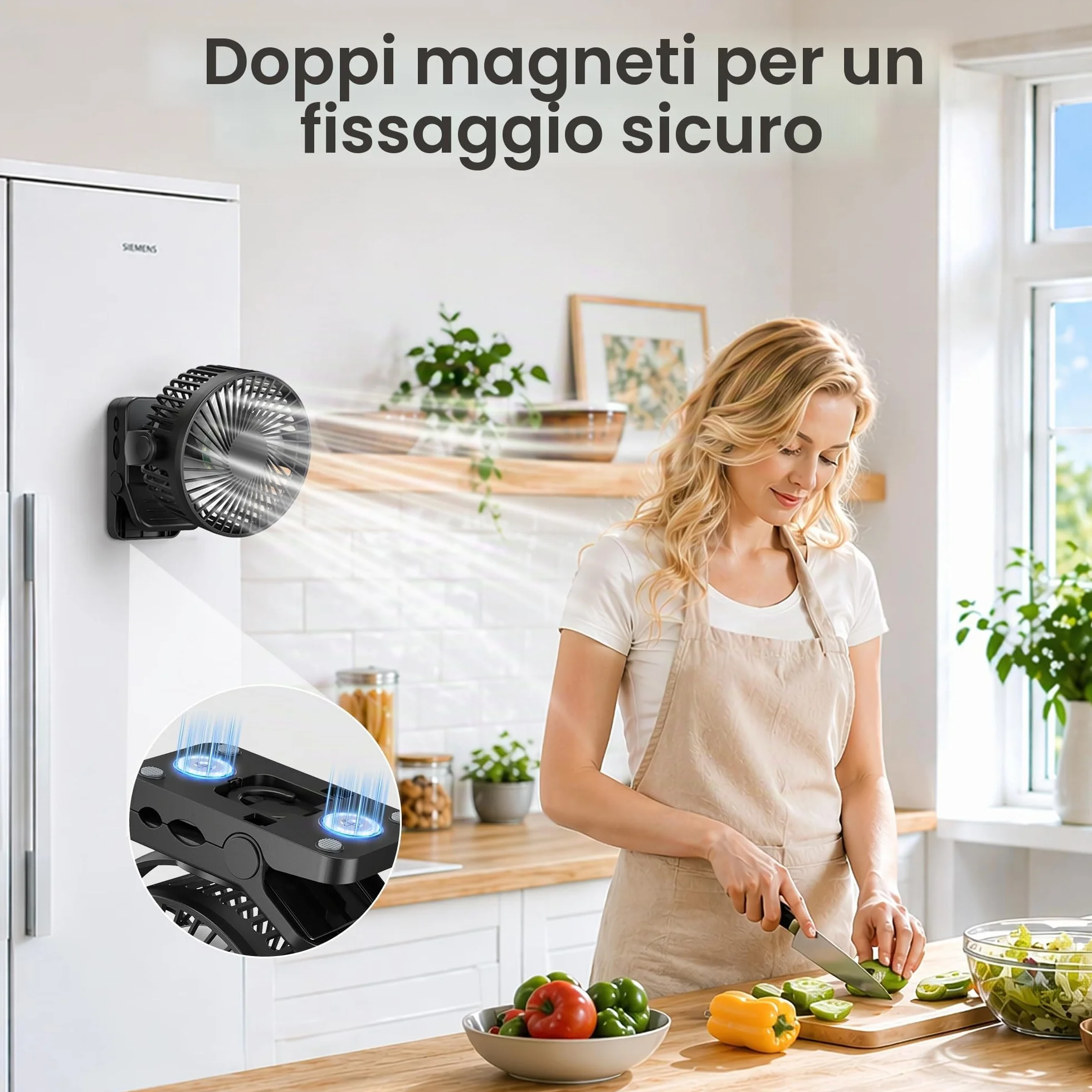 Ventilatore da Tavolo 4 in 1 USB Ventilatore Portatile 12000mAh e Telecomando Ricaricabile Luce LED 3 Velocità Timer Rotazione 360°, Ventilatore Pinza per Esterno Auto Passeggino Campeggio, Nero