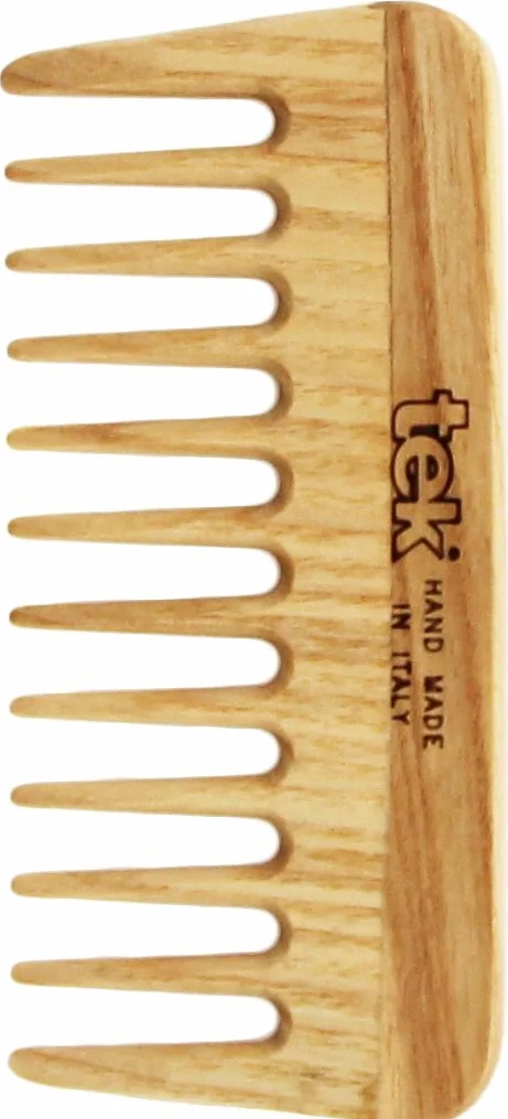 Tek Pettine in Legno a Denti Radi Senza Manico per Capelli