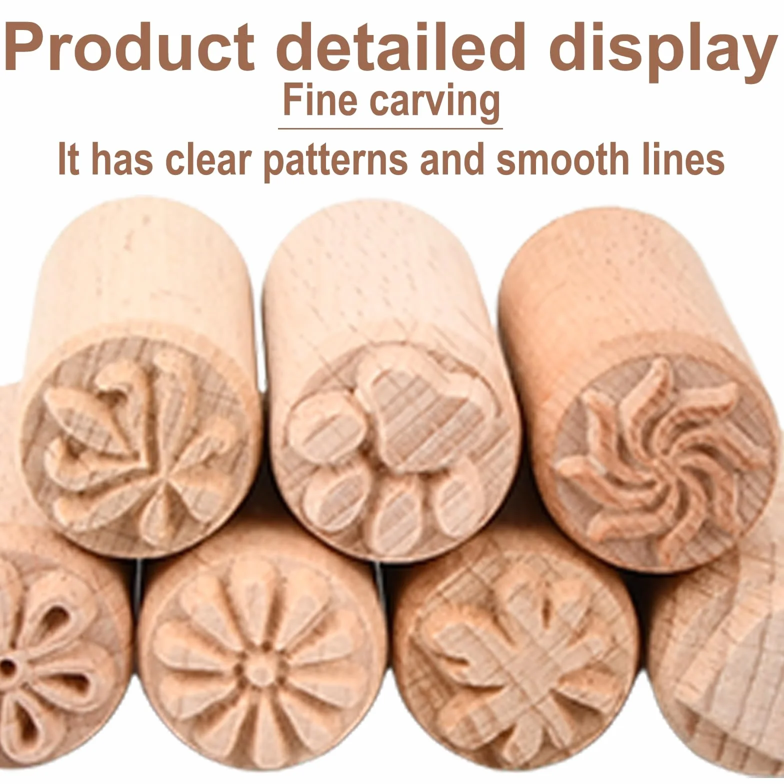 7 Pezzi Colonna Timbri in Legno Naturale per Ceramica Francobolli Timbro in Legno Forma Fiori e Cuore Timbri In Argilla Ceramica Floreale In Legno Colonna per Argilla Scrapbooking Fai Decor