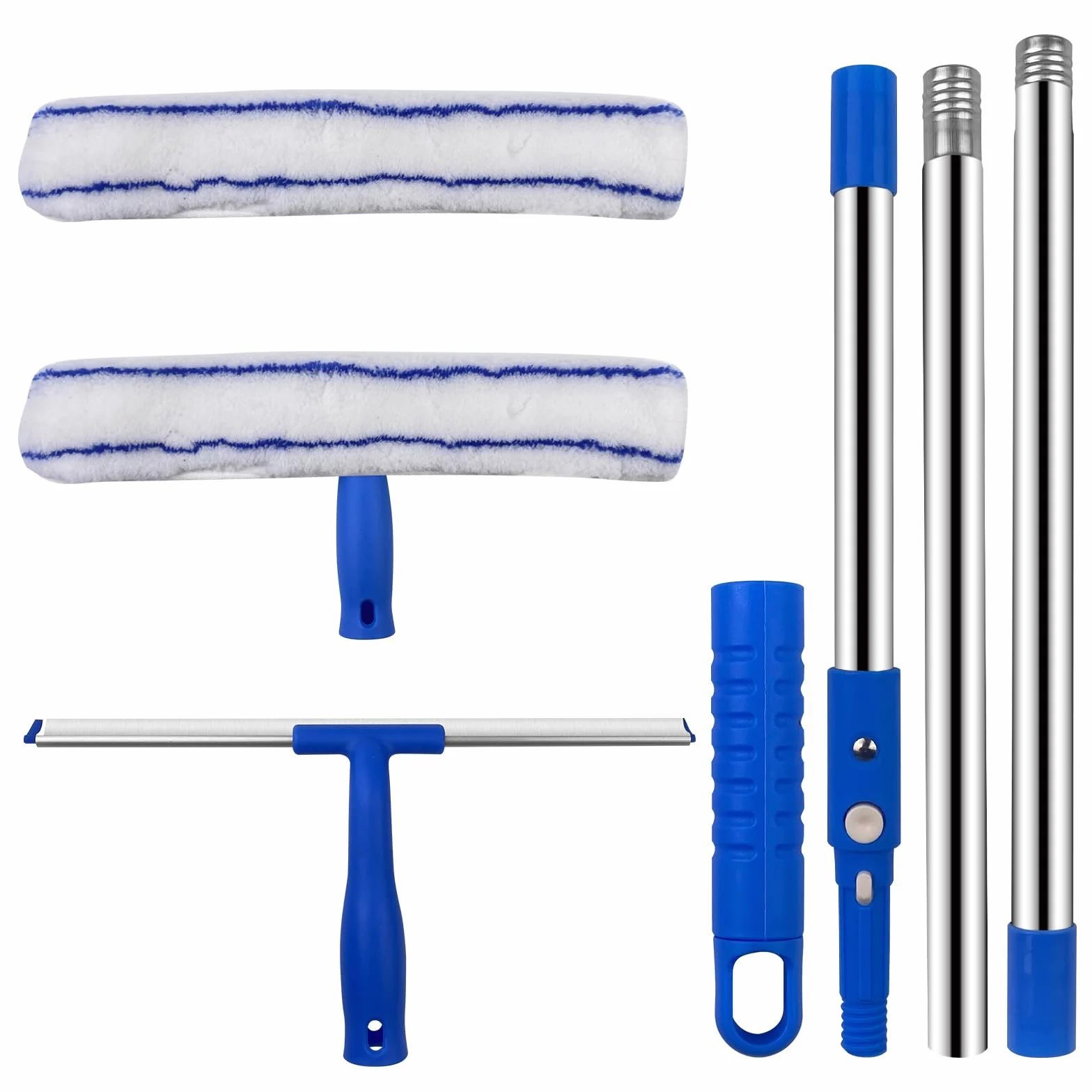 Tergivetro Telescopico 120cm Spazzola Lavavetro con Prolunga Set Micro Lavavetri Flessibili