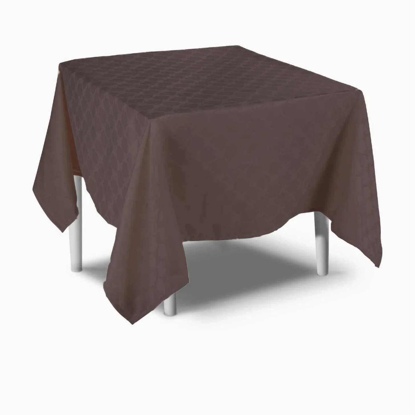 Tovaglia Quadrata Antimacchia da Tavola in Poliestere 100% Effetto Raso Mano Morbida – Copri Tavolo Cucina Impermeabile ed Elegante – Made in Italy - Fiocco - 260x260 Marrone 26