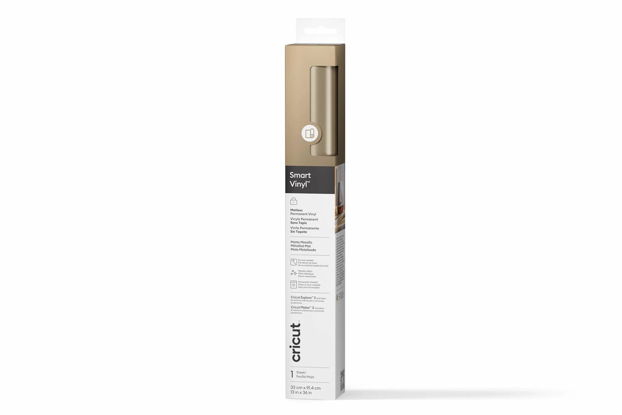 Cricut Smart Vinyl Permanente 33x91cm 1 Foglio Champagne