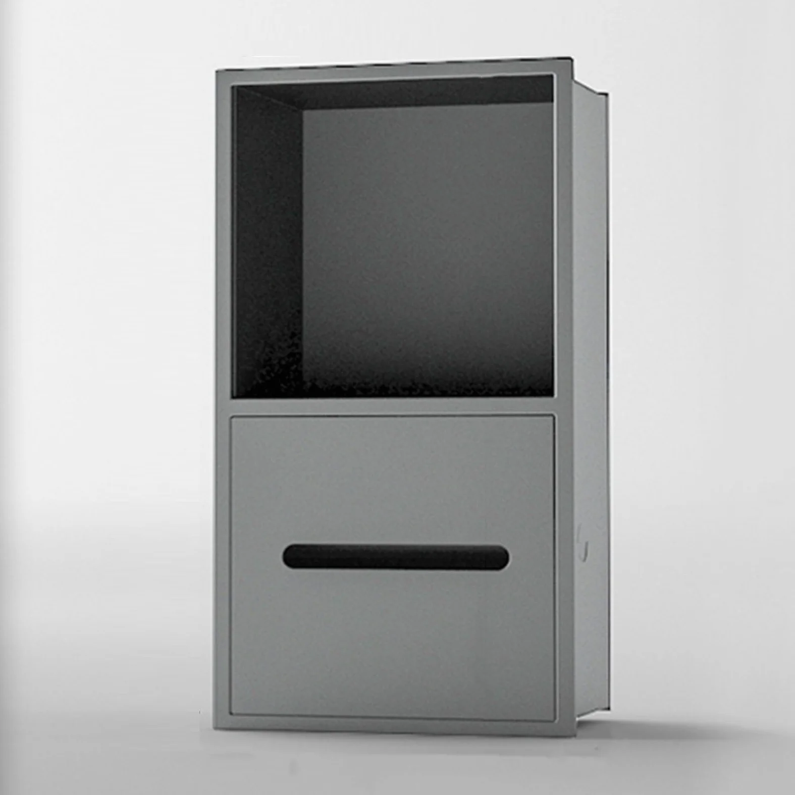 Moderno scaffale da bagno in acciaio inox, design impermeabile, con porta carta igienica e contenitore, senza piastrelle, ideale per cucina e hotel