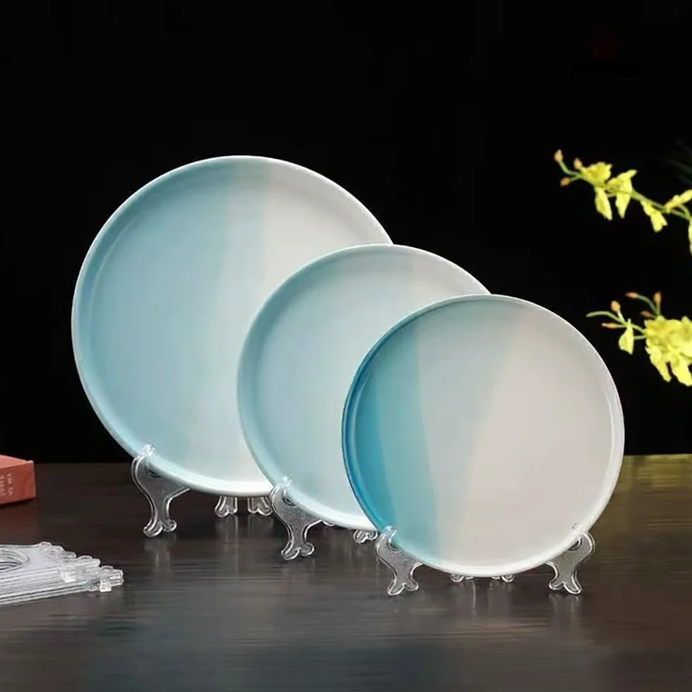 6 Pezzi Porta Piatti da Esposizione Trasparente Plastica Cavalletto Cavalletti per Tavolo per Immagini Casa Matrimonio Decorazione
