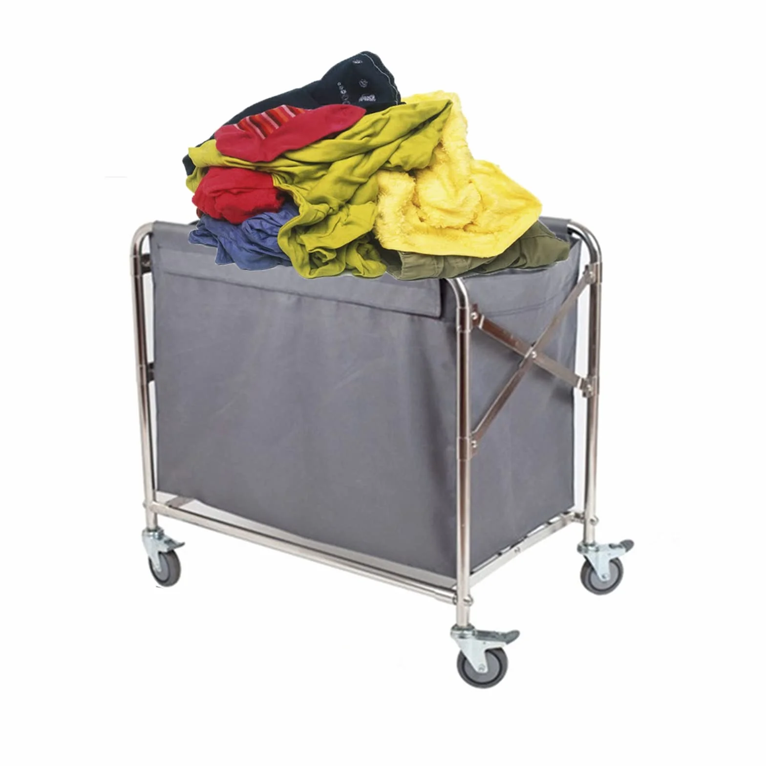 Carrello per lavanderia industriale – Carrello per biancheria da hotel resistente per scuole, uffici, hotel – grande carrello per pulizie