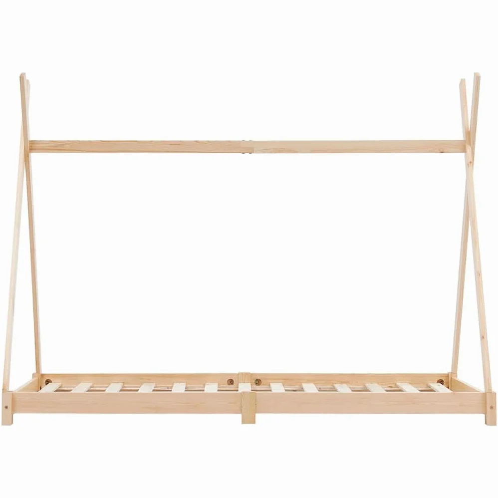 Telaio per letto per bambini in legno massello di pino, 80 x 160 cm, con rete a doghe, stabile lettino con design a casetta da gioco, adatto per bambini, con spazio portaoggetti