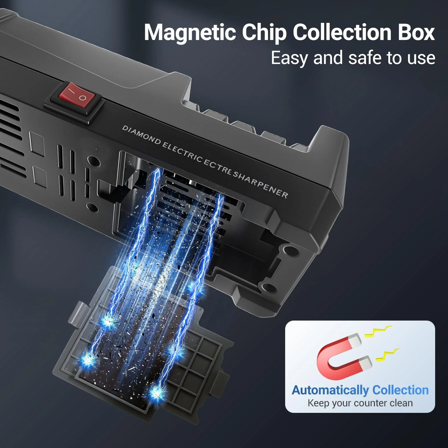Affilacoltelli Elettrico Professionale 2 Livelli Dischi Diamantati Affilatura Rapida Coltelli da Cucina