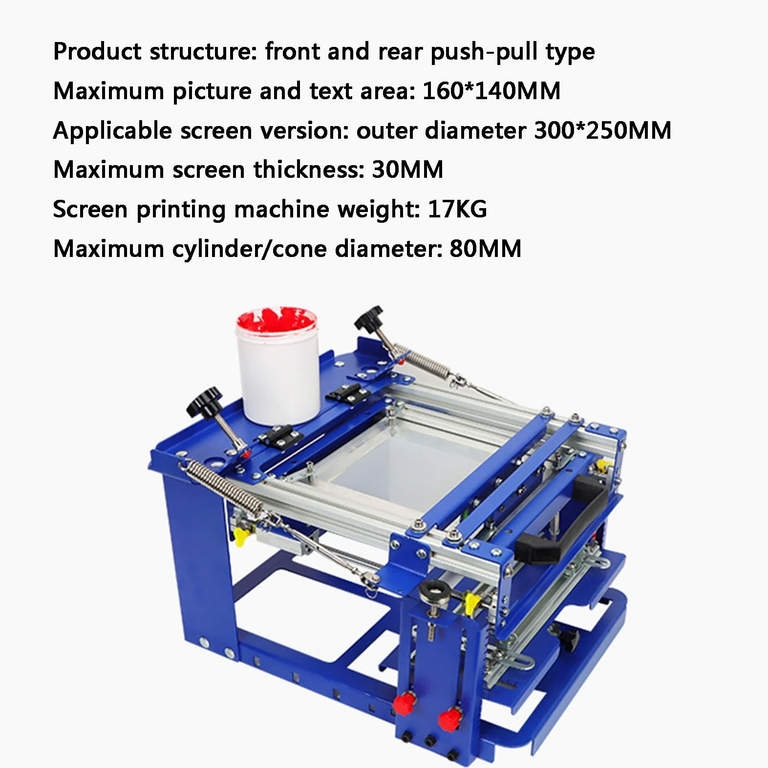 Macchina Serigrafica, Macchina da Stampa Serigrafica a Cilindro, Area Grafica Massima 160 * 140 Mm, per Prodotti Cilindrici E Conici Inferiori a 80 Mm