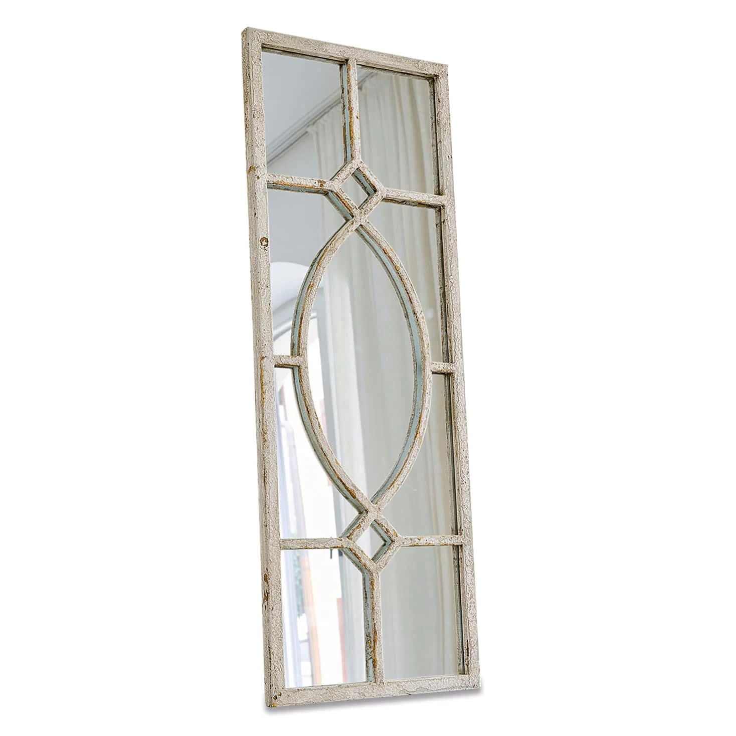 Loberon Millery Specchio - Ferro Massiccio con Finitura Antica - Utilizzo Versatile, Bianco Antico