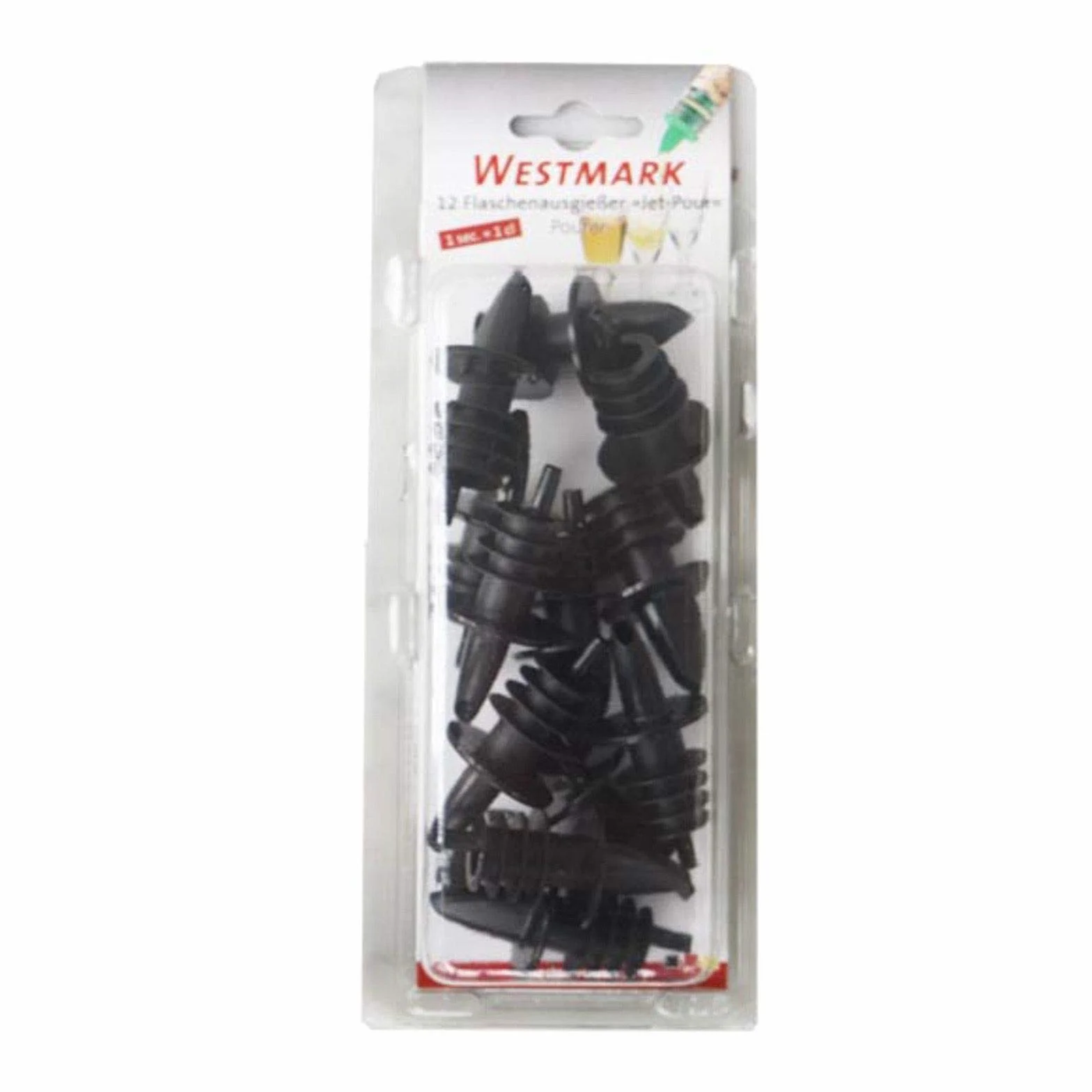 Westmark Tappo Dosatore per Bottiglie Jet-Pour Nero 12 Pezzi