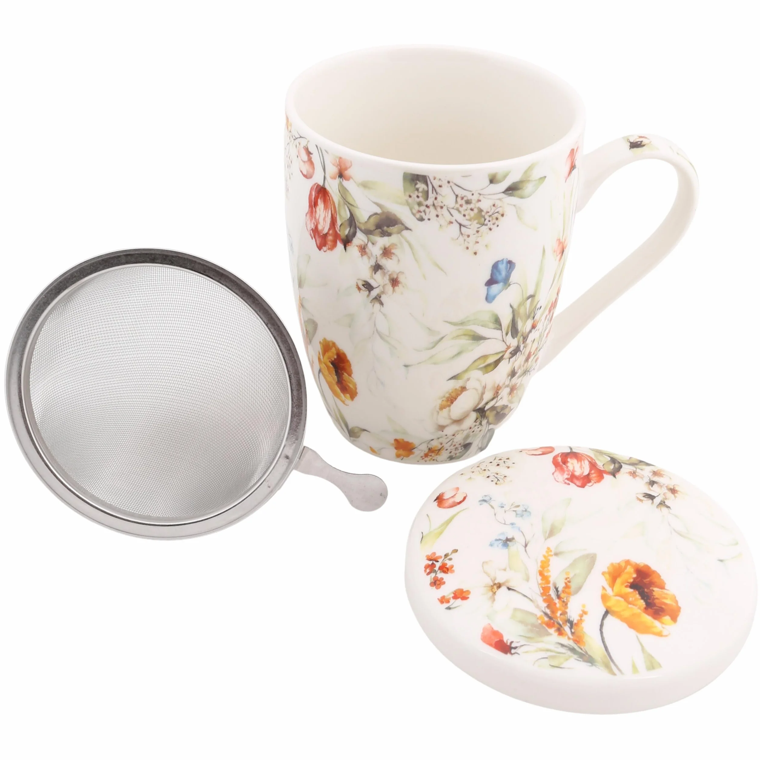 Set da tè in porcellana con infusore e coperchio 340 ml