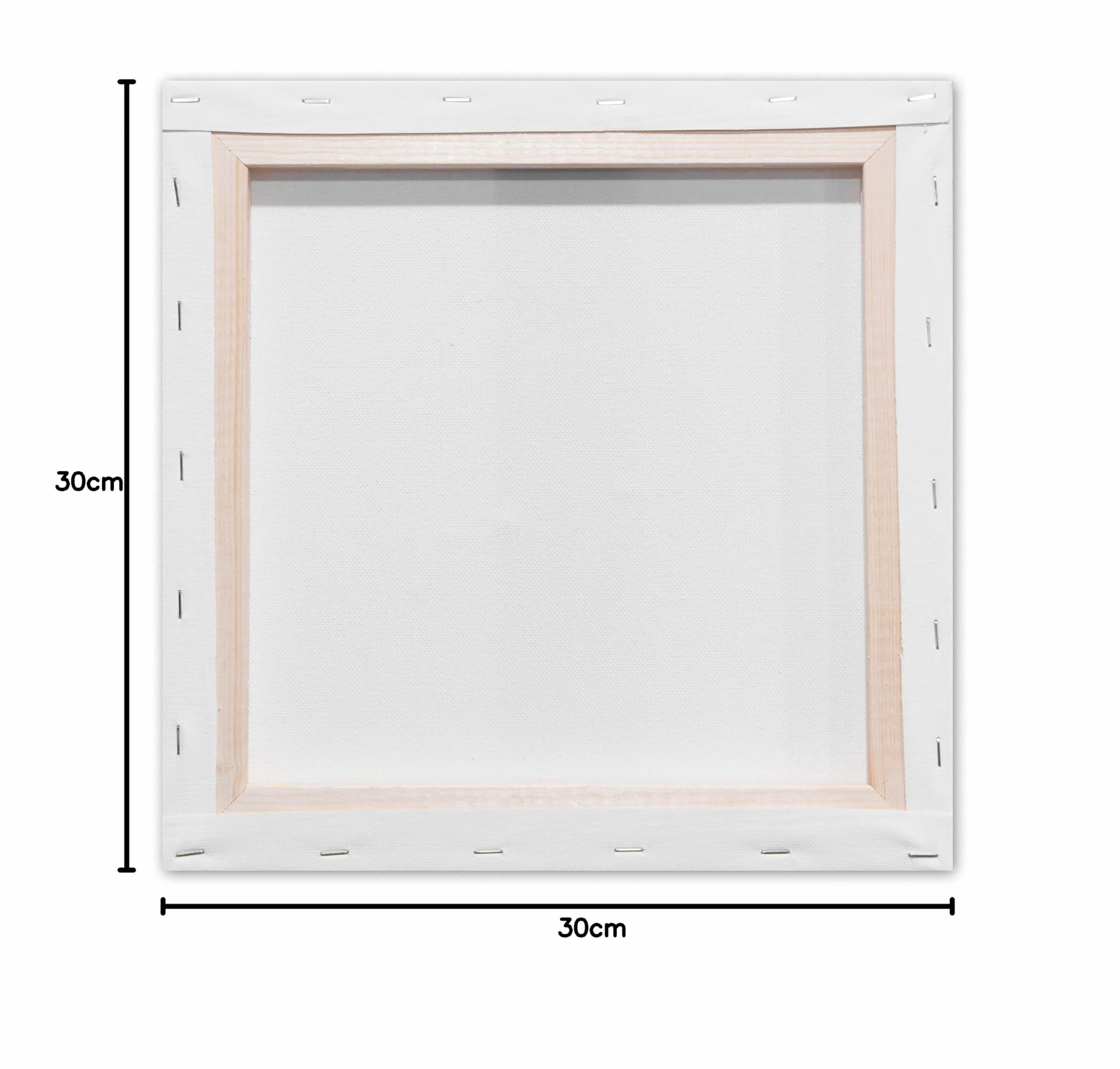 Kangaro Tela - 30 x 30 cm, 380 g/m2, 100% cotone, con cornice in legno di pino e cunei, bianco
