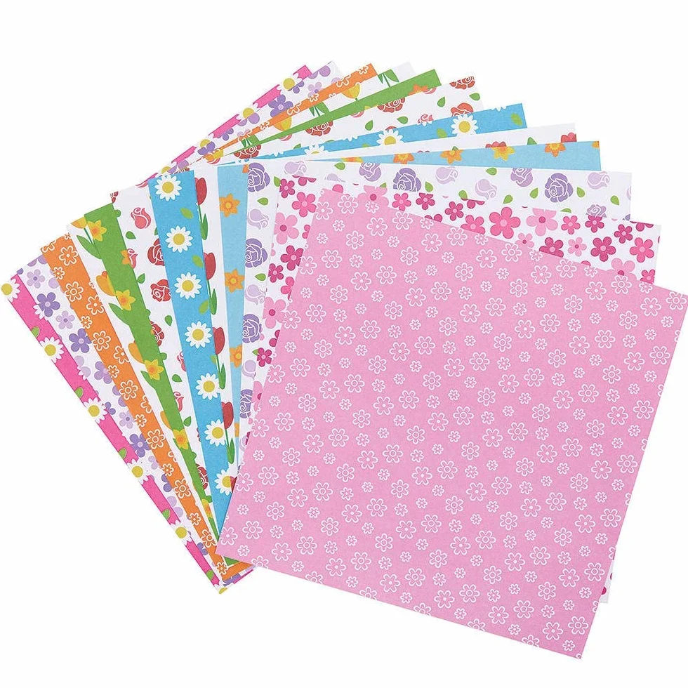 Baker Ross Carta Colorata con Motivi di Fiori Set 48