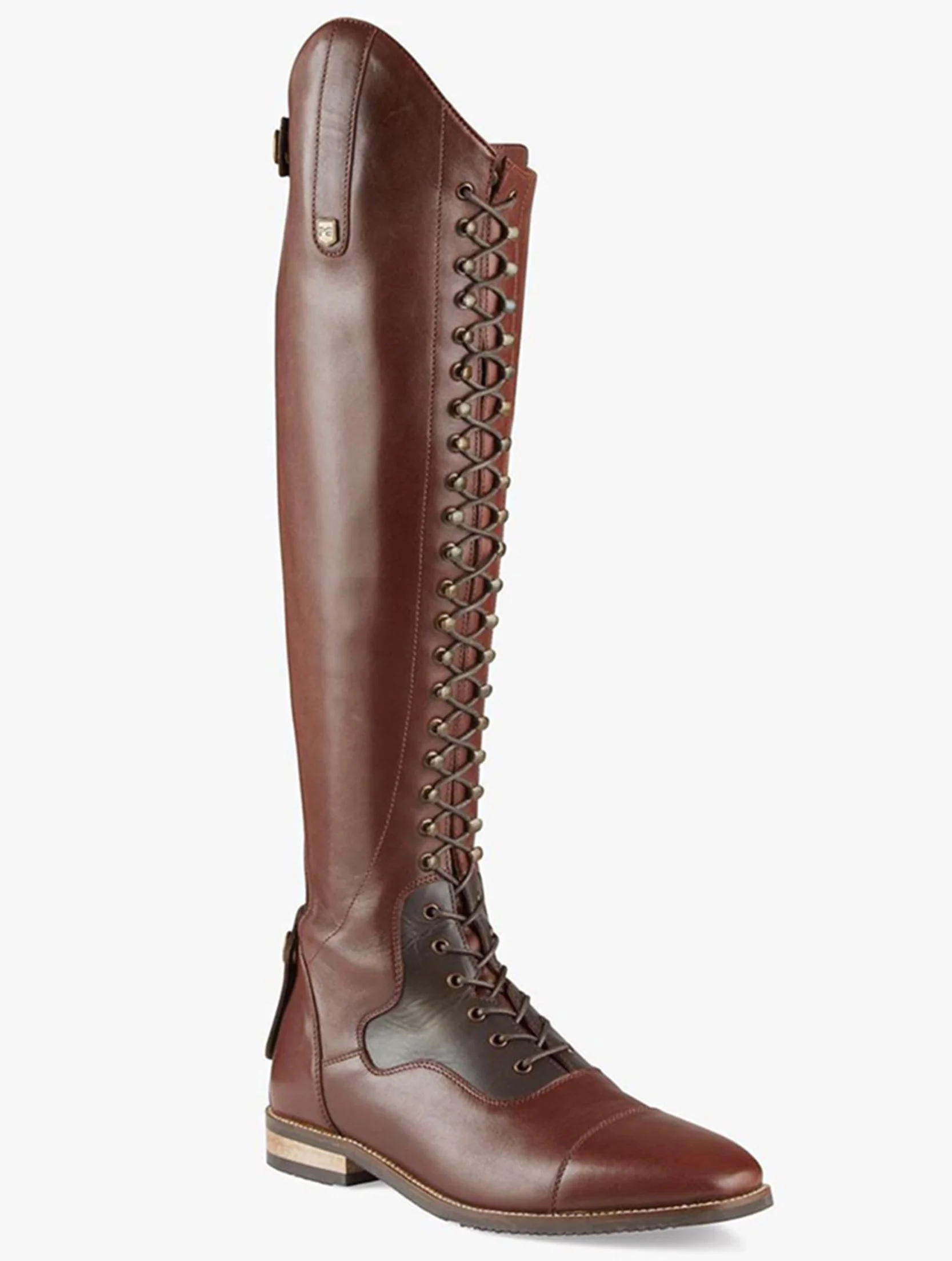 Stivali da Equitazione in Pelle PU con Lacci Donna Uomo Lunghi Principianti