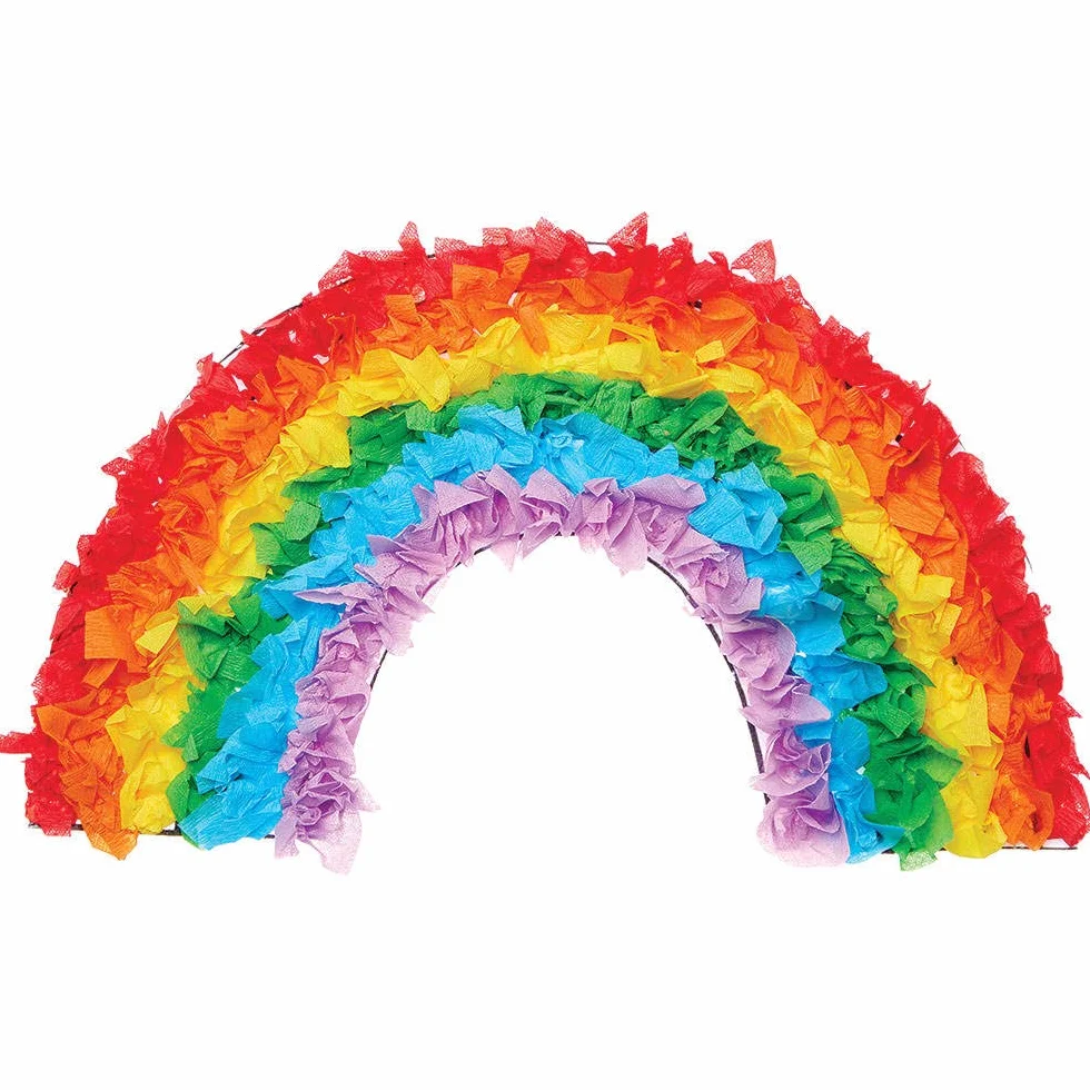 Baker Ross FC749 Carta Crespa Colorata Arcobaleno - Set di 8 Materiale Artistico per Bambini